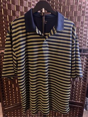 Dockers Navy and Yellow Striped Polo